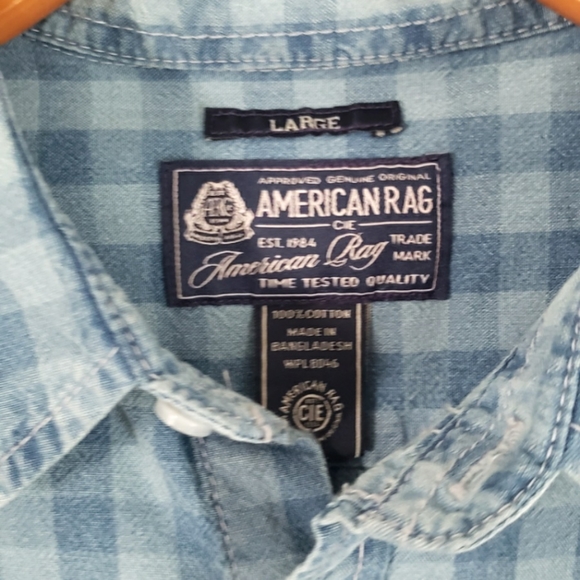 American Rag Plaid Button Down Large - Picture 4 of 6